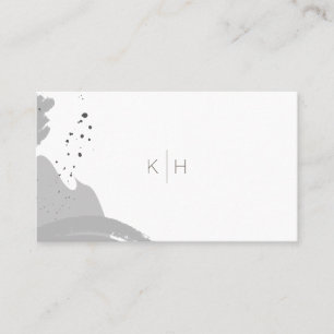 Bürste streicht Monogramm-Grau-Visitenkarte Visitenkarte