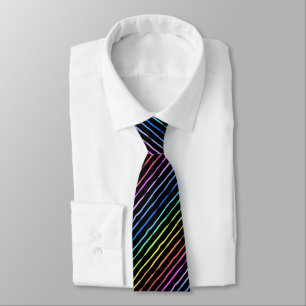 Bürsten-Anschlag-Regenbogen-gestreiftes schwarzes Krawatte