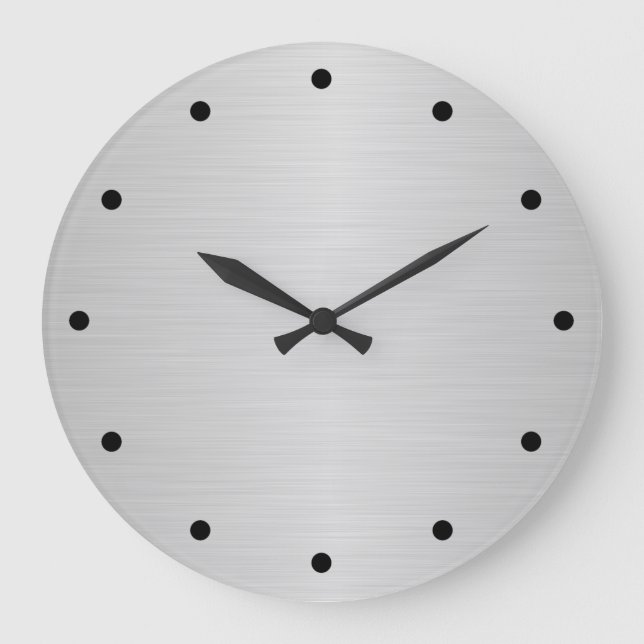 Bürsten-silbernes metallisches große wanduhr (Vorderseite)