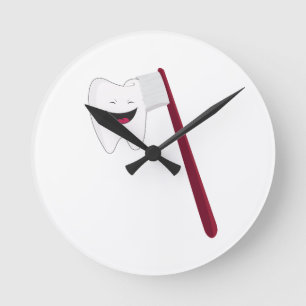 Bürsten-Zähne Runde Wanduhr