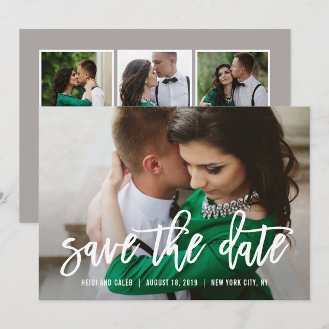 Bürstenarme, EDITABLE-FARBE-Save the Date-Karte Einladung (Vorne/Hinten)