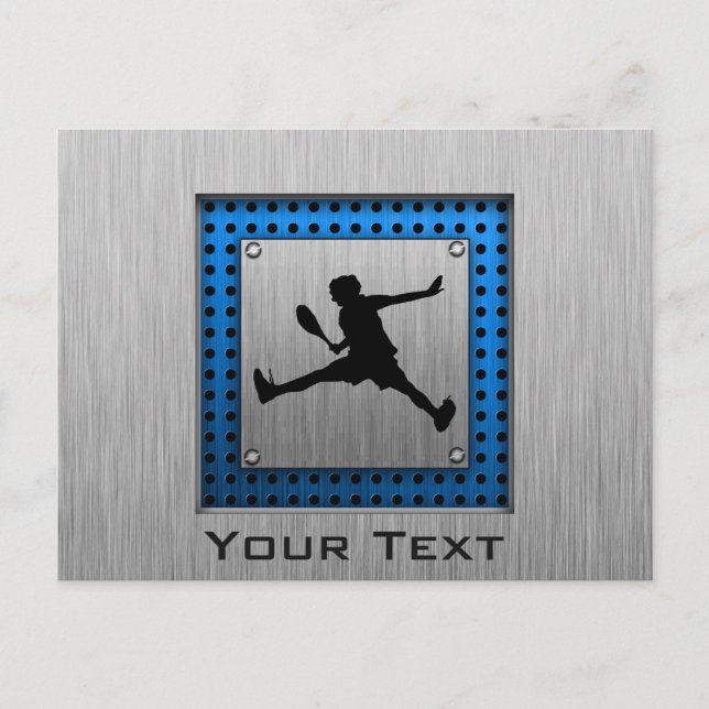 Bürstenes Aluminium-Look Tennis Postkarte (Vorderseite)
