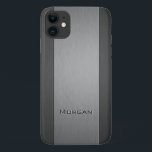 Bürstenes Metall - zwei Schattierungen - Name Case-Mate iPhone Hülle<br><div class="desc">iPhone Gehäuse mit einem Imitat gebürstetem Metall-Look und einem gravierten Printeffekt auf den Text,  wo Sie Ihren Namen hinzufügen können.</div>