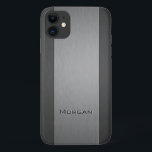 Bürstenes Metall - zwei Schattierungen - Name Case-Mate iPhone Hülle<br><div class="desc">iPhone Gehäuse mit einem Imitat gebürstetem Metall-Look und einem gravierten Printeffekt auf den Text,  wo Sie Ihren Namen hinzufügen können.</div>