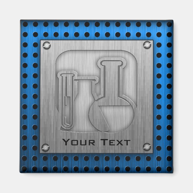 Bürstenmetall-Look Chemie Magnet (Vorne)