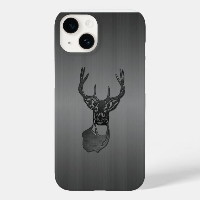 Bürstenmetall - Weißer Schwanz Case-Mate iPhone 14 Hülle (Rückseite)
