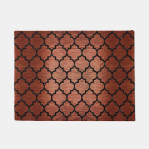 BÜRSTETEN SCHWARZER MARMOR TILE1 U. KUPFER METALL FUßMATTE