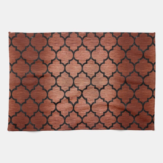 BÜRSTETEN SCHWARZER MARMOR TILE1 U. KUPFER METALL HANDTUCH (Horizontal)