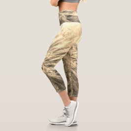 Burstful Gold Legging Capris für Frauen