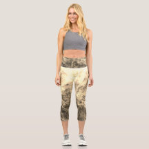 Burstful Gold Legging Capris für Frauen