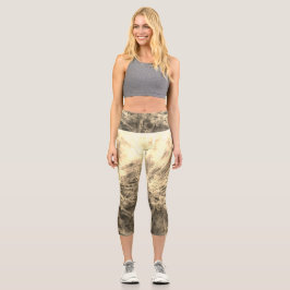 Burstful Gold Legging Capris für Frauen