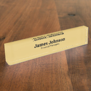 Bürstgold Retro Fette Serifenschreibtisch-Namenssc Namensplakette