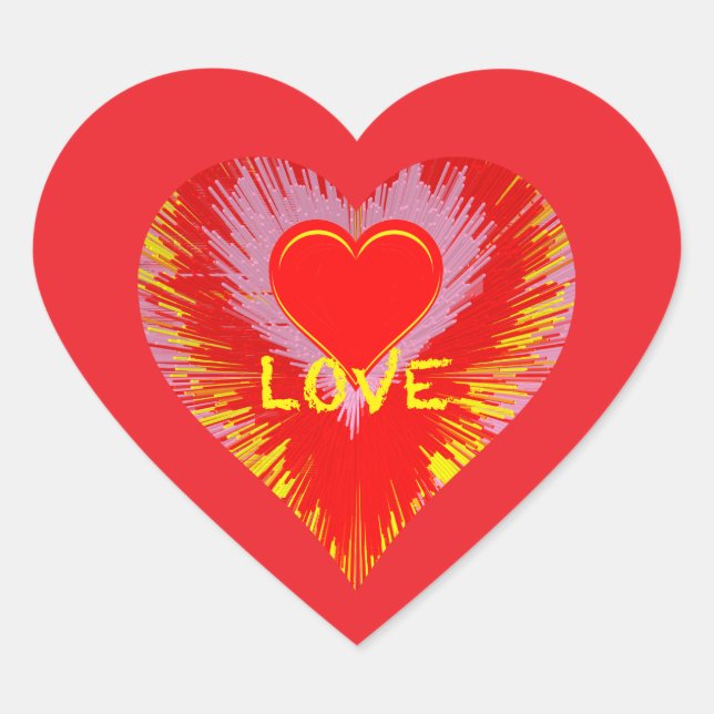 Bursting Heart Herz-Aufkleber (Vorderseite)