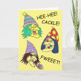 BURTHDAY WITCHES lustige, seltsame Grußkarte Karte