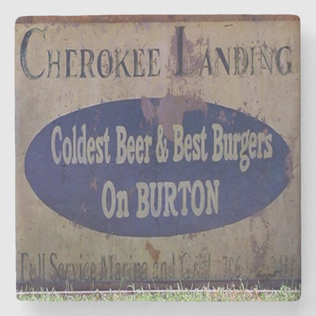 Burton Cherokee Landing Marble Stone Untersetzer. Steinuntersetzer (Vorderseite)