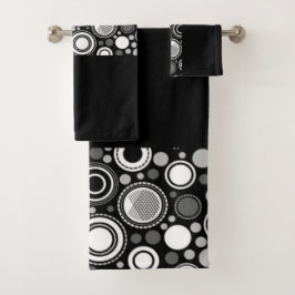 Burton Family Collection Black Gray White Badhandtuch Set