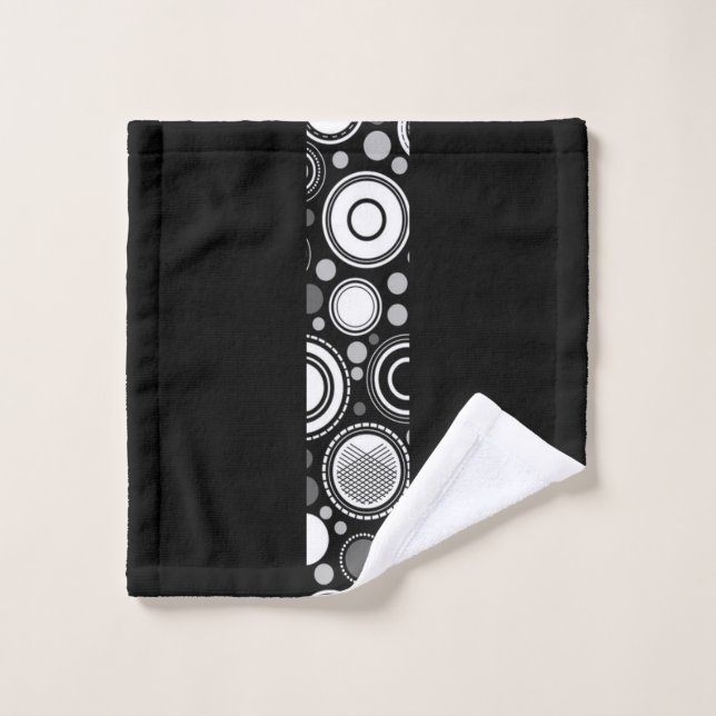 Burton Family Collection Black Grey White  Badhandtuch Set (Waschlappen)
