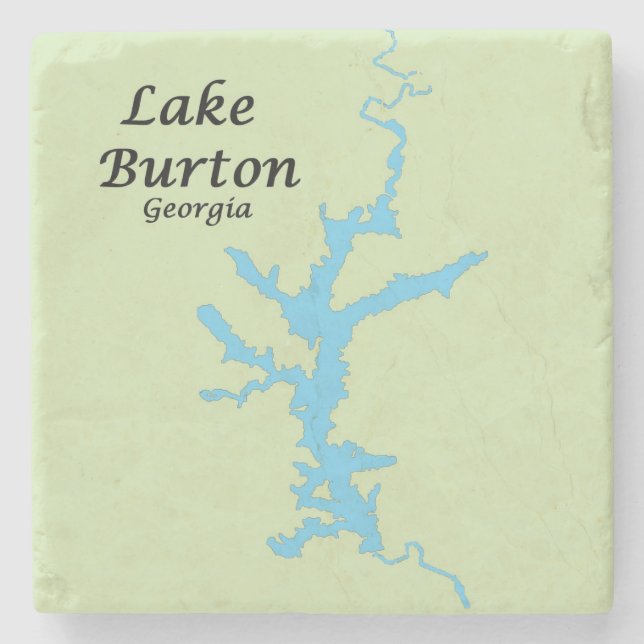 Burton-See, Kontur, Georgien, Marmor-Untersetzer Steinuntersetzer (Vorderseite)