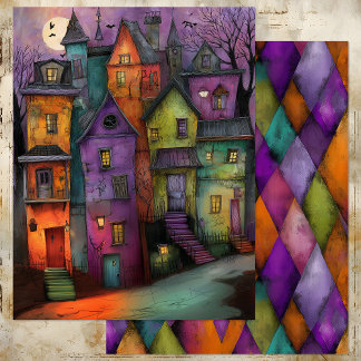BURTONESQUE HALLOWEWEEN TOWN PAPIER SHEET