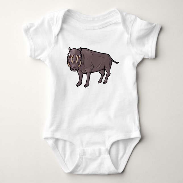 Buru Babirusa Baby Strampler (Vorderseite)