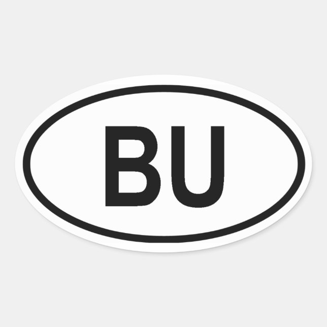 Burundi "BU" Ovaler Aufkleber (Vorderseite)