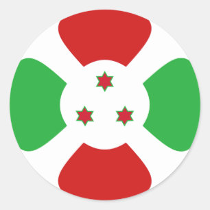 Burundi Fischaugen-Flaggen-Aufkleber Runder Aufkleber