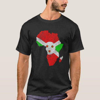Burundi Flag Afrika Kontinentale Silhouette Gesche T-Shirt