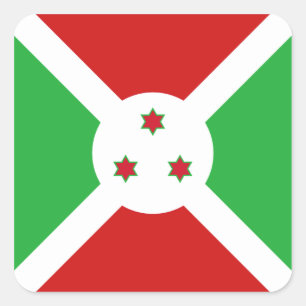 Burundi-Flag-Aufkleber Quadratischer Aufkleber