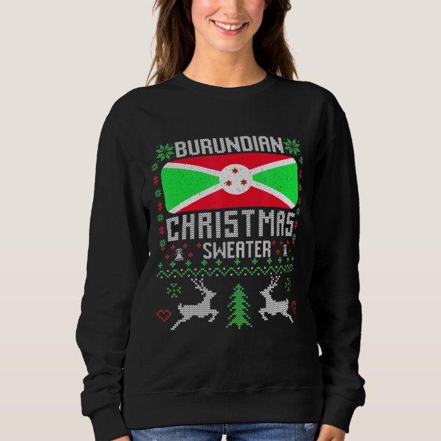 Burundi Flag Burundischer Weihnachtssüßer Sweatshirt (Vorderseite)