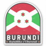 Burundi-Flag-Emblem gestört Vintag Aufkleber<br><div class="desc">Burundi Not leidendes Emblem mit der Flagge und Wappen.</div>