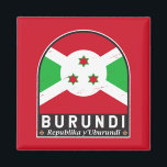 Burundi-Flag-Emblem gestört Vintag Magnet<br><div class="desc">Burundi Not leidendes Emblem mit der Flagge und Wappen.</div>
