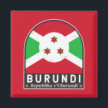 Burundi-Flag-Emblem gestört Vintag Magnet<br><div class="desc">Burundi Not leidendes Emblem mit der Flagge und Wappen.</div>