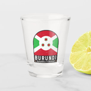 Burundi-Flag-Emblem gestört Vintag Schnapsglas