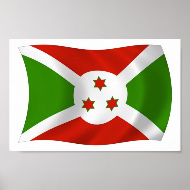 Burundi Flag Poster Print (Vorne)