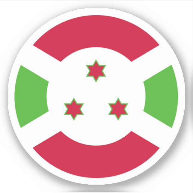 Burundi Flag Round Aufkleber (Vorderseite)