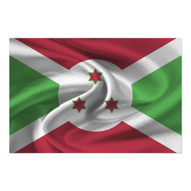 Burundi-Flagge Fotodruck (Vorne)