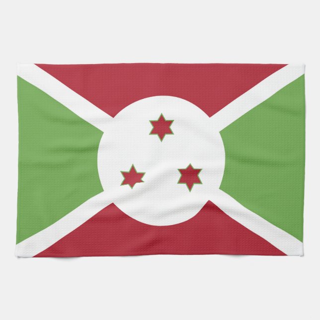 Burundi-Flagge Geschirrtuch (Horizontal)