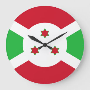 Burundi-Flagge Große Wanduhr