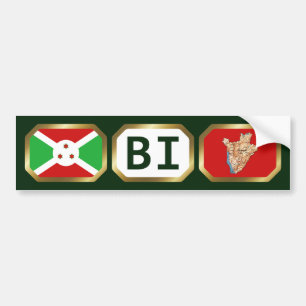 Burundi-Flagge-Karte-Code-Aufkleber Autoaufkleber