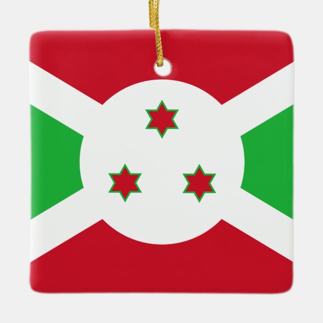 Burundi-Flagge Keramikornament (Vorderseite)