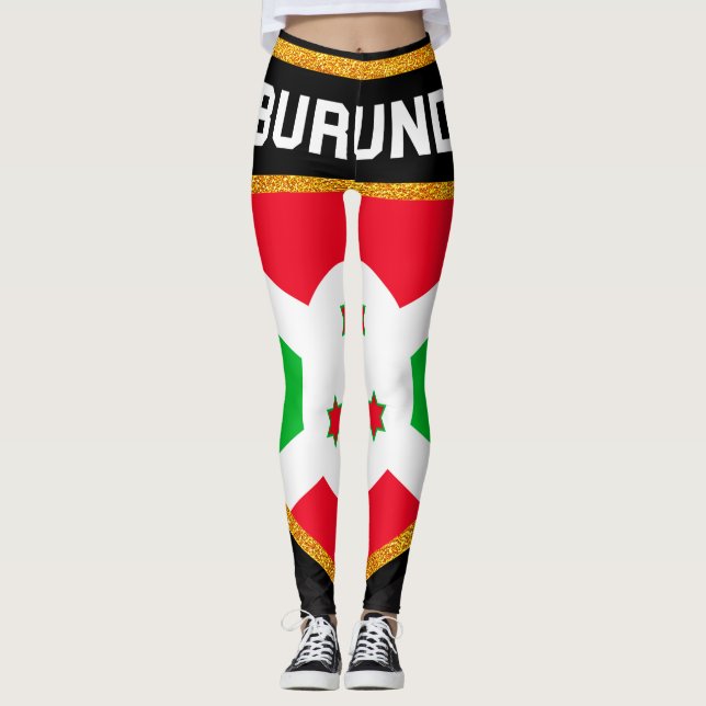 Burundi-Flagge Leggings (Vorderseite)