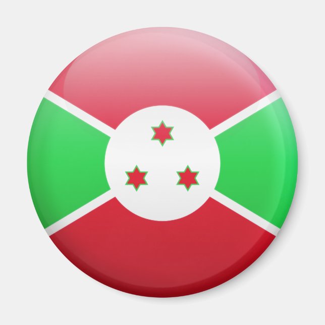 Burundi-Flagge Magnet (Vorne)