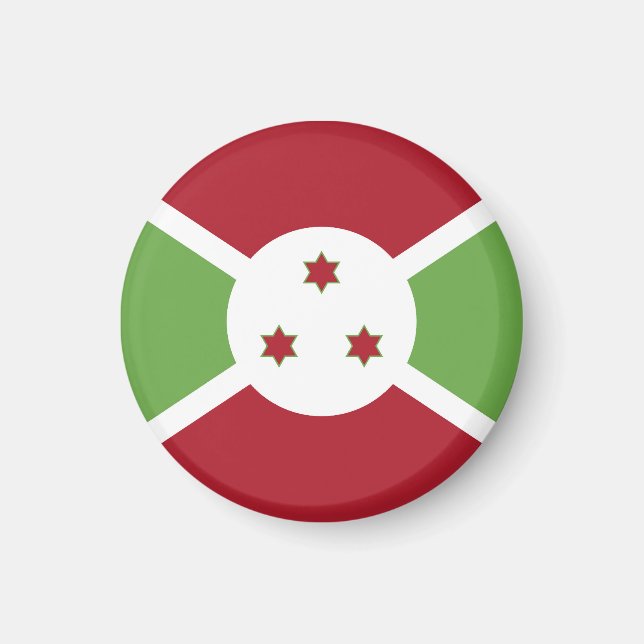 Burundi-Flagge Magnet (Vorne)