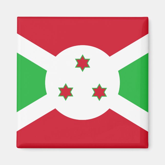 Burundi-Flagge Magnet (Vorne)