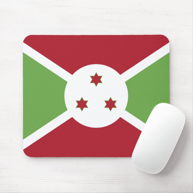 Burundi-Flagge Mousepad (Mit Mouse)