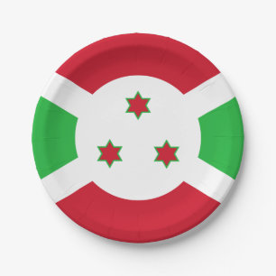 Burundi-Flagge Pappteller