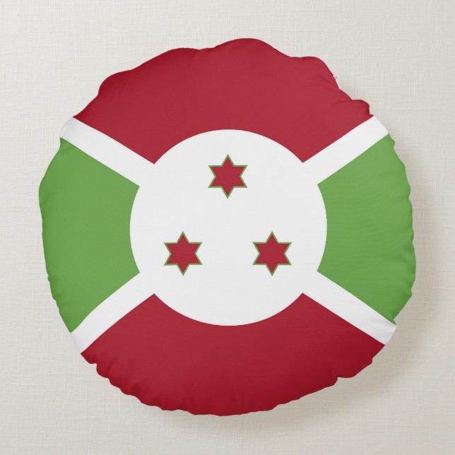 Burundi-Flagge Rundes Kissen (Rückseite)