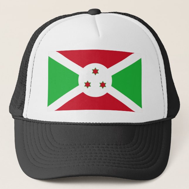Burundi-Flagge Truckerkappe (Vorderseite)