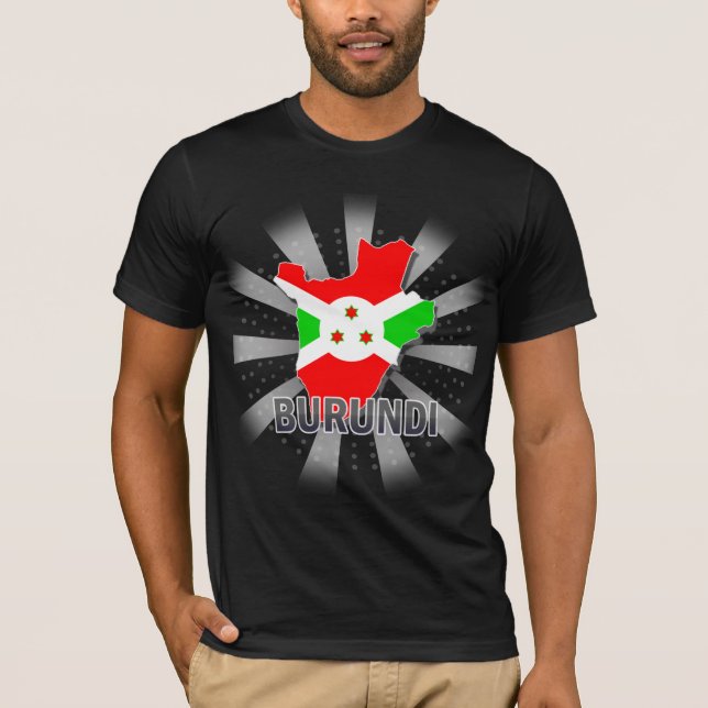 Burundi-Flaggen-Karte 2,0 T-Shirt (Vorderseite)