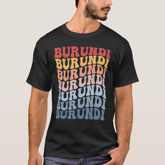 Burundi Groovy Retro Burundian T-Shirt (Vorderseite)